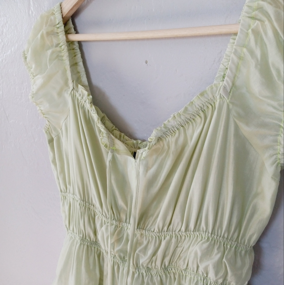 Anthropologie Current Air Ruffled Tiered Midi Dress Mint L - Picture 6 of 16
